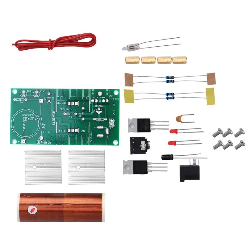 Fafeicy mini Teslaspule Modul, Nicht zusammengebautes -Spulenmodul Kit, 15 W DC 15-24 V 2A Plasma-Lautsprecher, 3,5 Port Audioeingang von Fafeicy