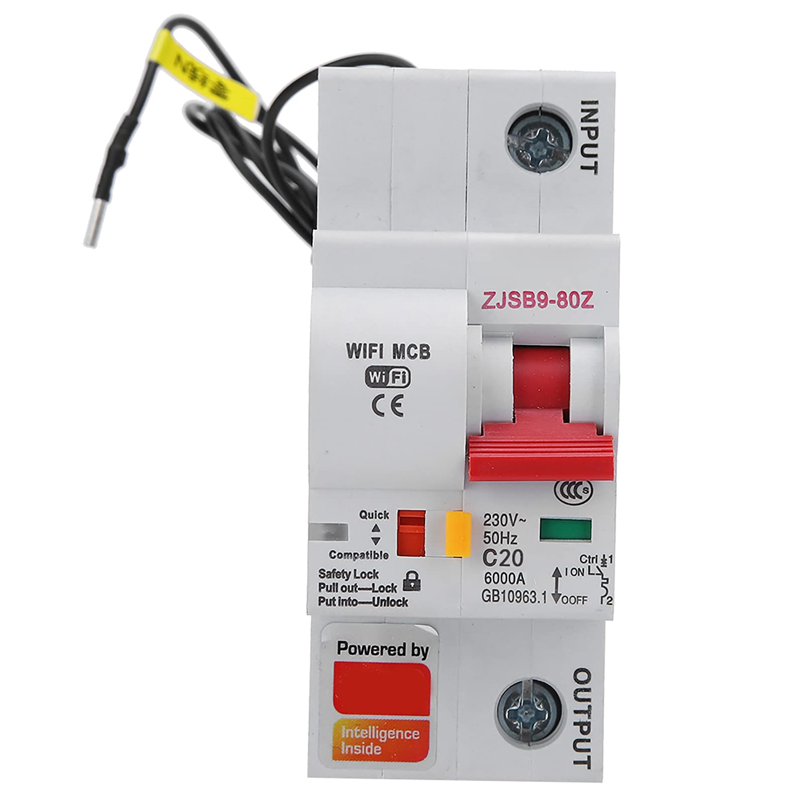 Intelligenter Leistungsschalter, Flammhemmendes PA66-DSM-Gehäuse, Integrierte WLAN-Antenne und Mehr, Unterstützt Mehrere Kopplungen, Inspektionssicherheitsschloss, Ein (1P 20A) von Fafeicy