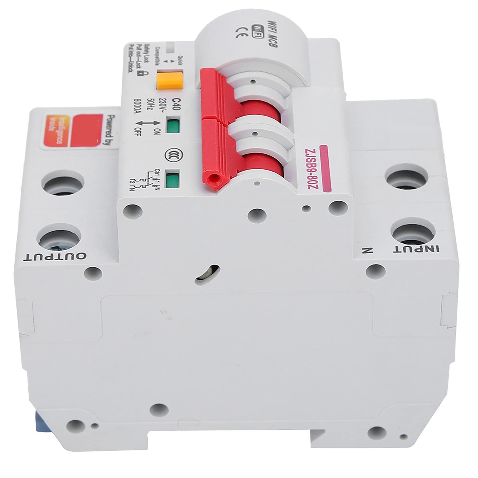 Intelligenter Leistungsschalter, Flammhemmendes PA66-DSM-Gehäuse, Integrierte WLAN-Antenne und Mehr, Unterstützt Mehrere Kopplungen, Inspektionssicherheitsschloss, Ein (2P 40A) von Fafeicy