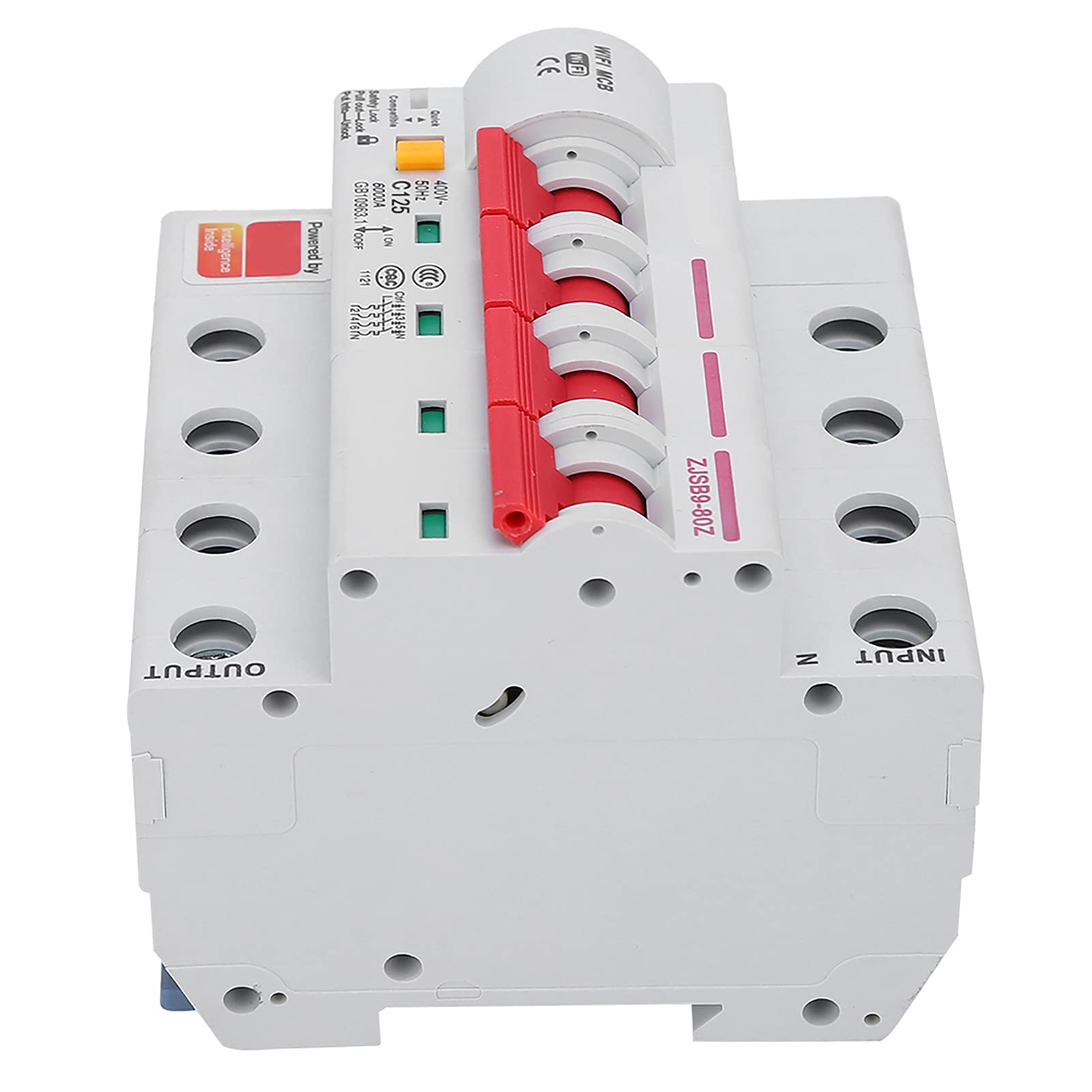 Intelligenter Leistungsschalter, Flammhemmendes PA66-DSM-Gehäuse, Integrierte WLAN-Antenne und Mehr, Unterstützt Mehrere Kopplungen, Inspektionssicherheitsschloss, Ein (4P 125A) von Fafeicy