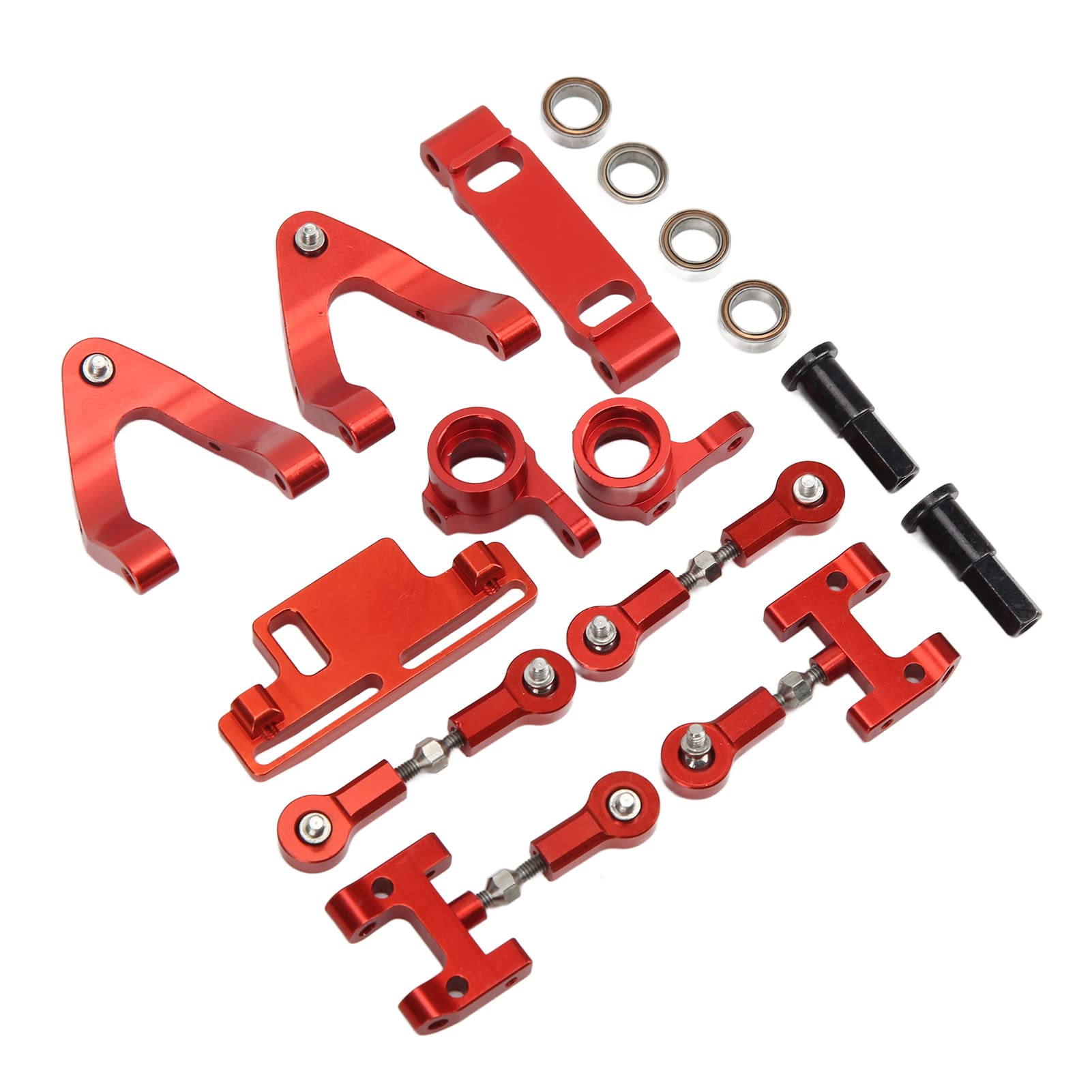 Fafeims RC -Lenkungs -Cup -Hex -Adapter -Set, Aluminium -Oberste Suspensionsarm, Metallzubehör für WPL D12 RC -Auto (Rot) von Fafeims