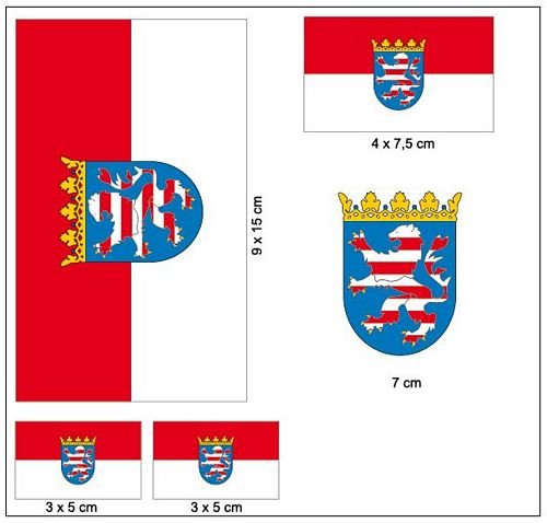 Aufkleber Set Hessen Fahne Flagge von FahnenMax