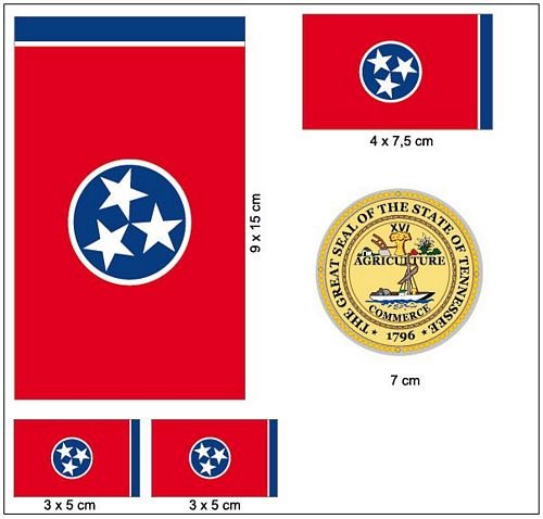 Aufkleber Set USA - Tennessee Fahne Flagge von FahnenMax