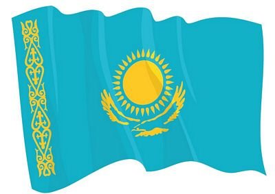 Autoaufkleber Sticker Fahne Kasachstan wehend Flagge Aufkleber von FahnenMax