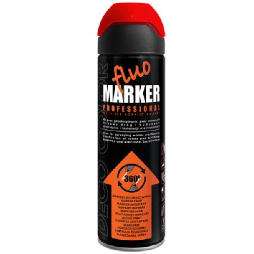 Fahrzeugteile Hoffmann 1 Stück 500ml Markierungsspray Spray Kennzeichnungsspray rot 14530 von Deco Color