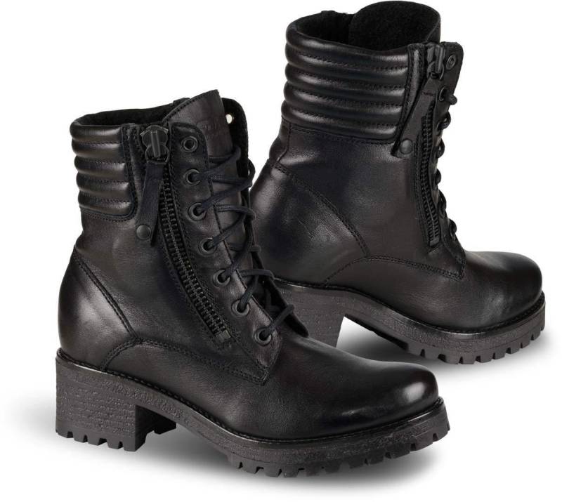 Falco Misty wasserdichte Damen-Motorradstiefel aus Leder mit Absatz – Schwarz von FALCO