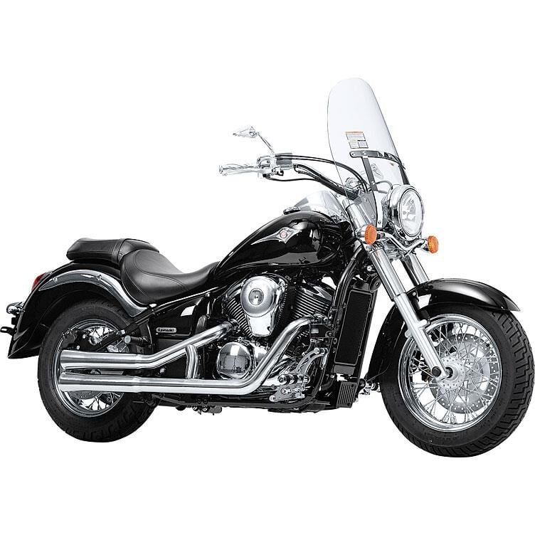 Falcon Double Groove Auspuff 2-2 an Kawasaki VN 900 Classic poliert von Falcon