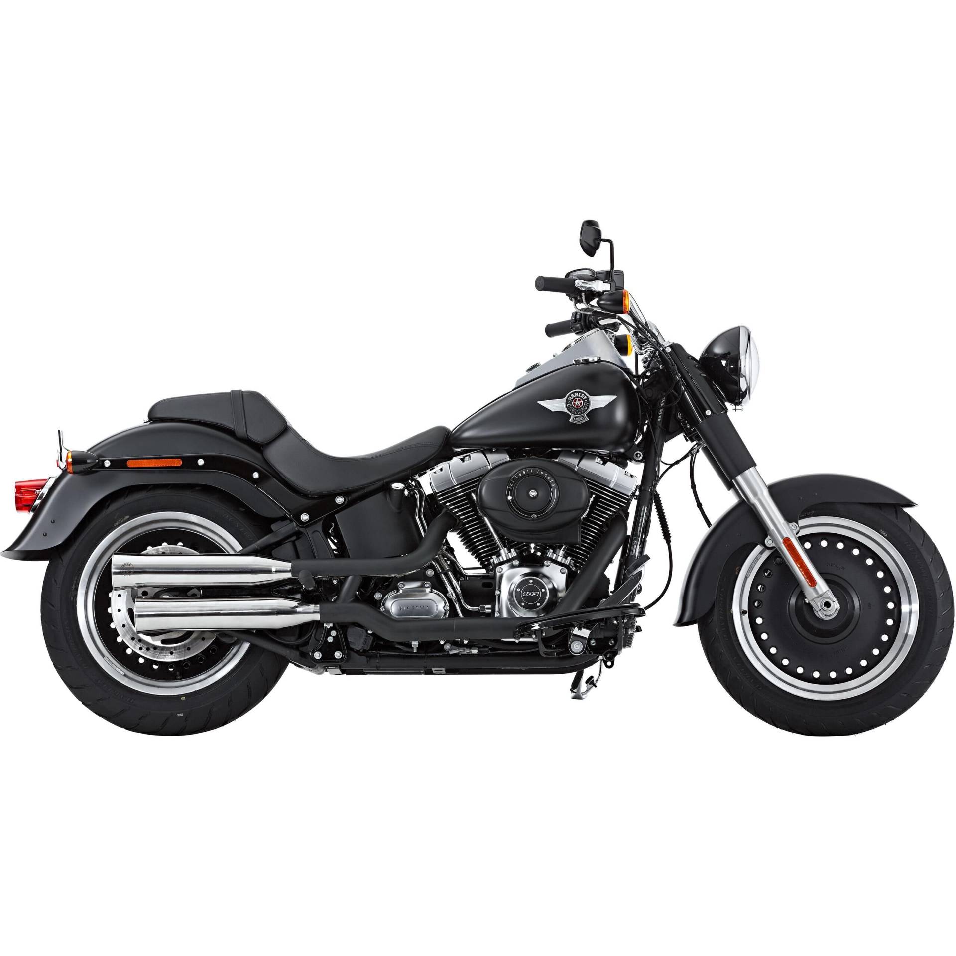 Falcon Double Groove Auspuff ED Harley Fat Boy ab 2007 poliert von Falcon