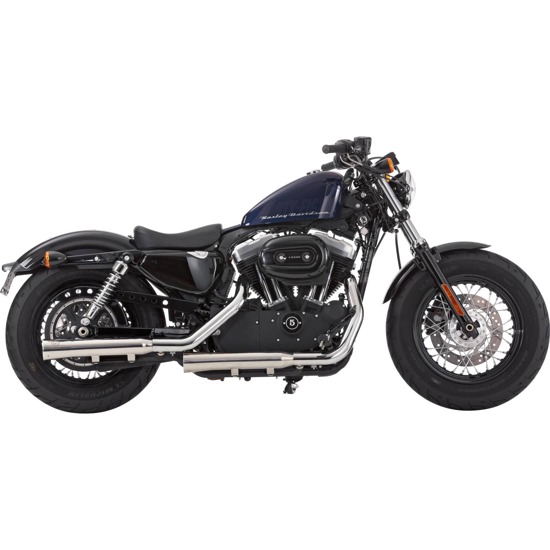 Falcon Double Groove Auspuff ED poliert Harley Sportster ab 2014 von Falcon