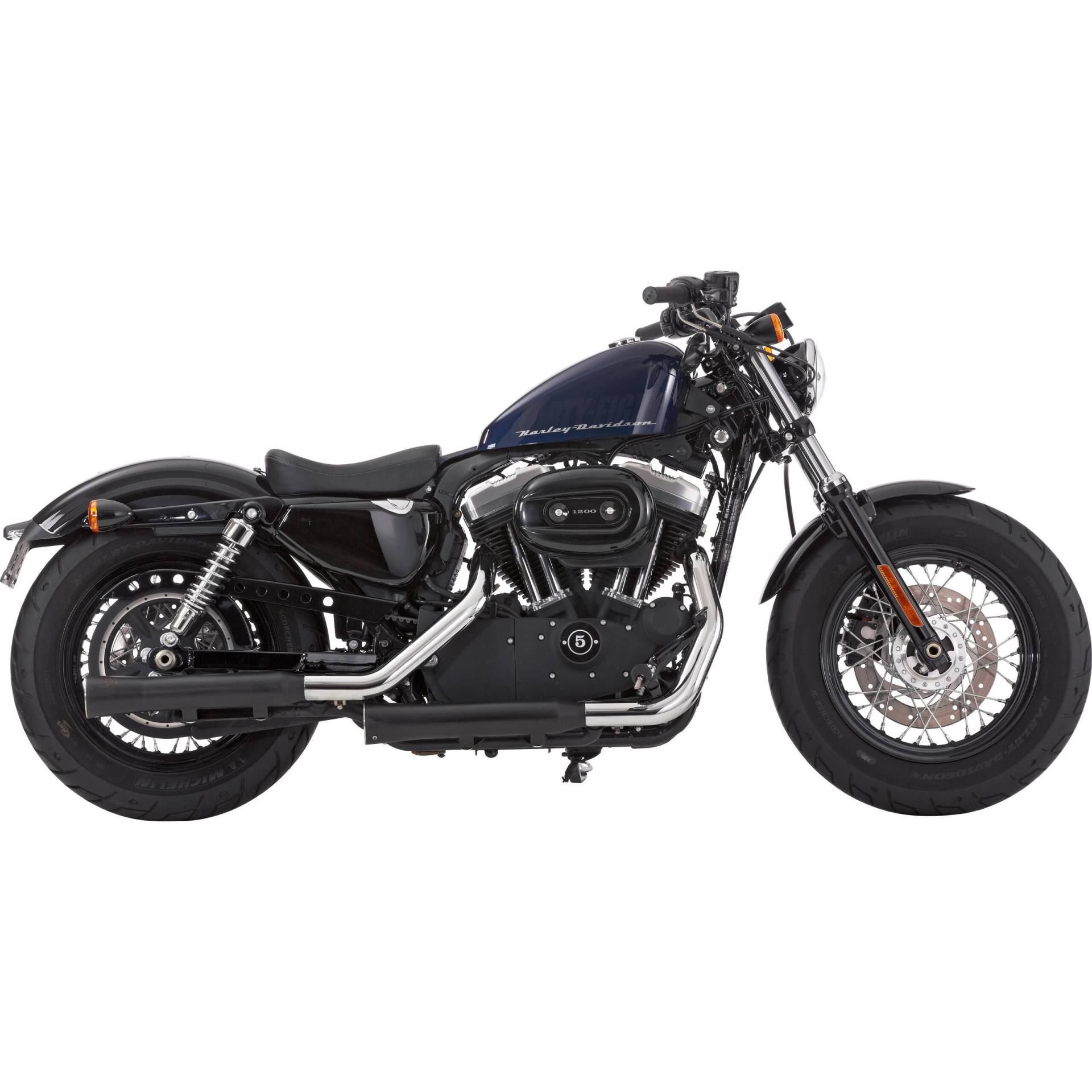 Falcon Double Groove Auspuff ED schwarz Harley Sportster ab 2014 von Falcon