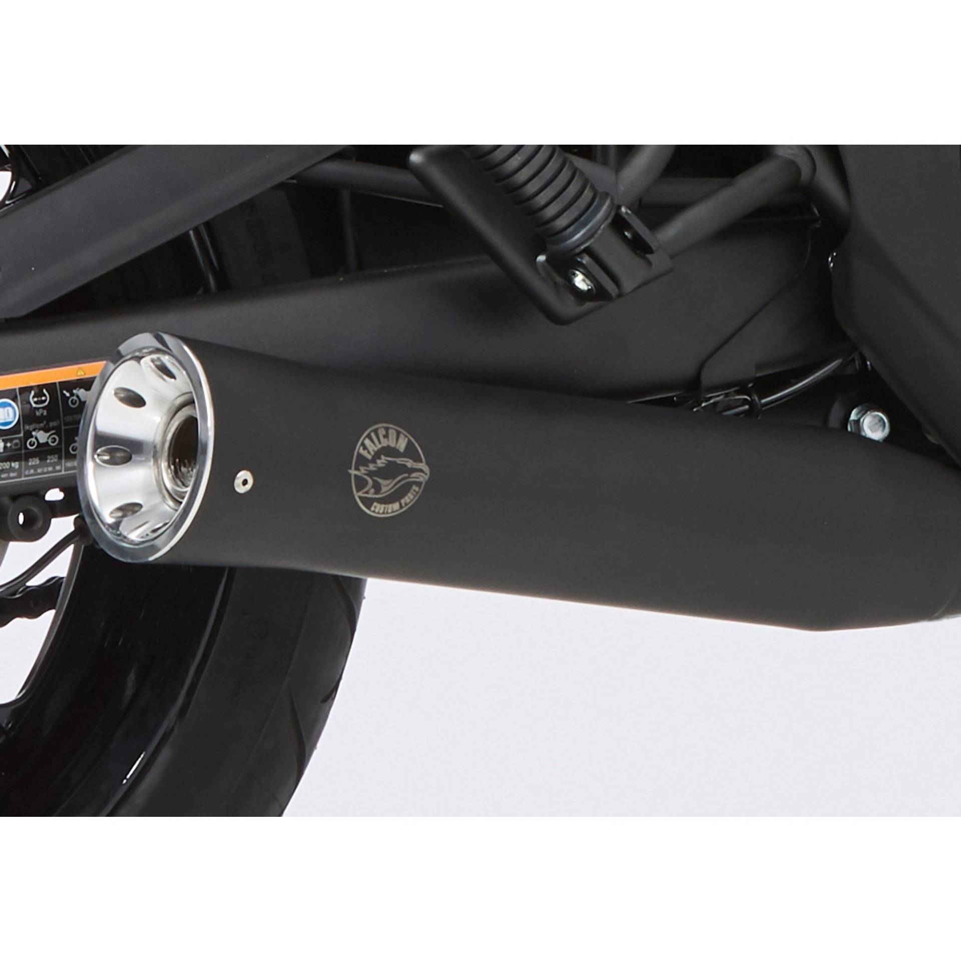 Falcon Double Groove Auspuff ED schwarz für Kawasaki Eliminator 500 von Falcon