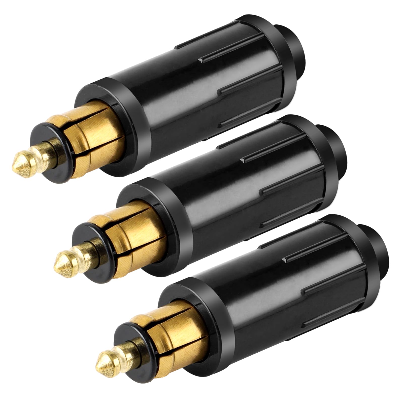 3 Stück DIN-Stecker, 12V DIN-Zigarettenanzünder Adapter Stecker, Europäischer Standard, Kompatibel BMW Motorräder, Reines Kupfer Adapter für Auto und Motorrad Zigarettenanzünder von Famini