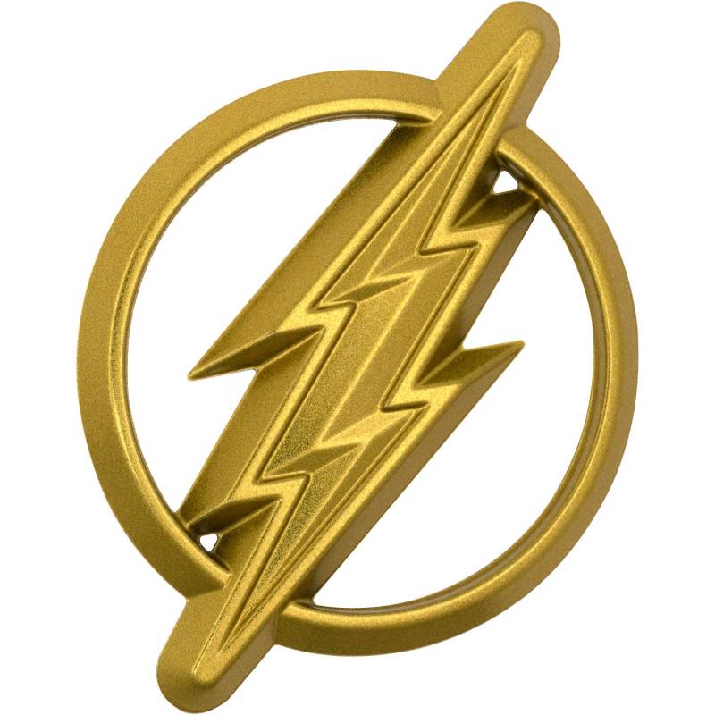 Fan Emblems Das Flash-Logo 3D-Auto-Emblem Gold, DC Comics Justice League Automobil-Aufkleber Abzeichen haftet voll auf Autos, Lastwagen, Motorrädern, Laptops, Fenstern und Fast allem von Fan Emblems