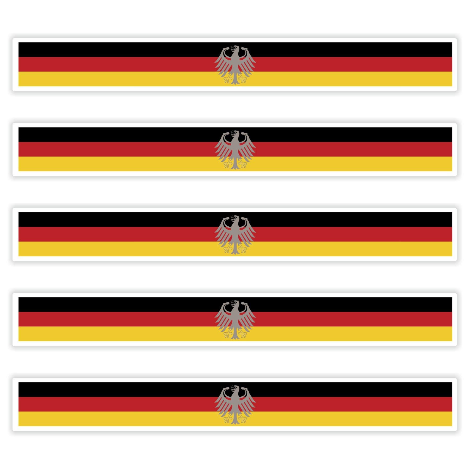 FanShirts4u 5 x Aufkleber Deutschland/Bundesadler f. KFZ Auto Motorrad Boot Flagge Fahne Germany von FanShirts4u