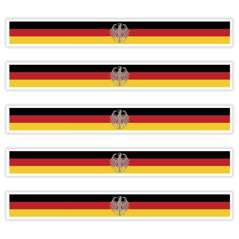 FanShirts4u 5 x Aufkleber Deutschland/Bundesadler f. KFZ Auto Motorrad Boot Flagge Fahne Germany von FanShirts4u