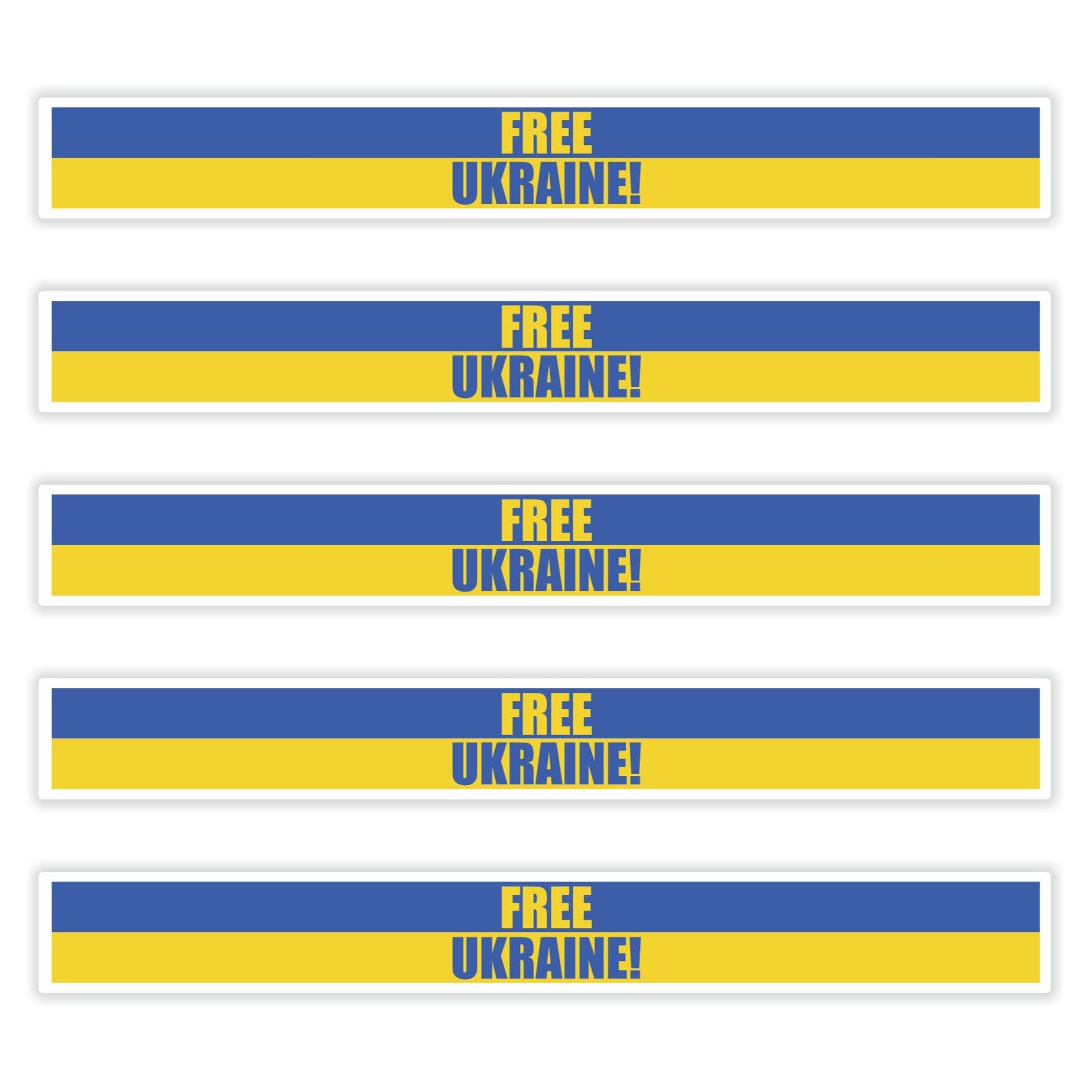 FanShirts4u 5 x Aufkleber Free Ukraine f. KFZ Auto Motorrad Boot Flagge Fahne UKRAJINA von FanShirts4u