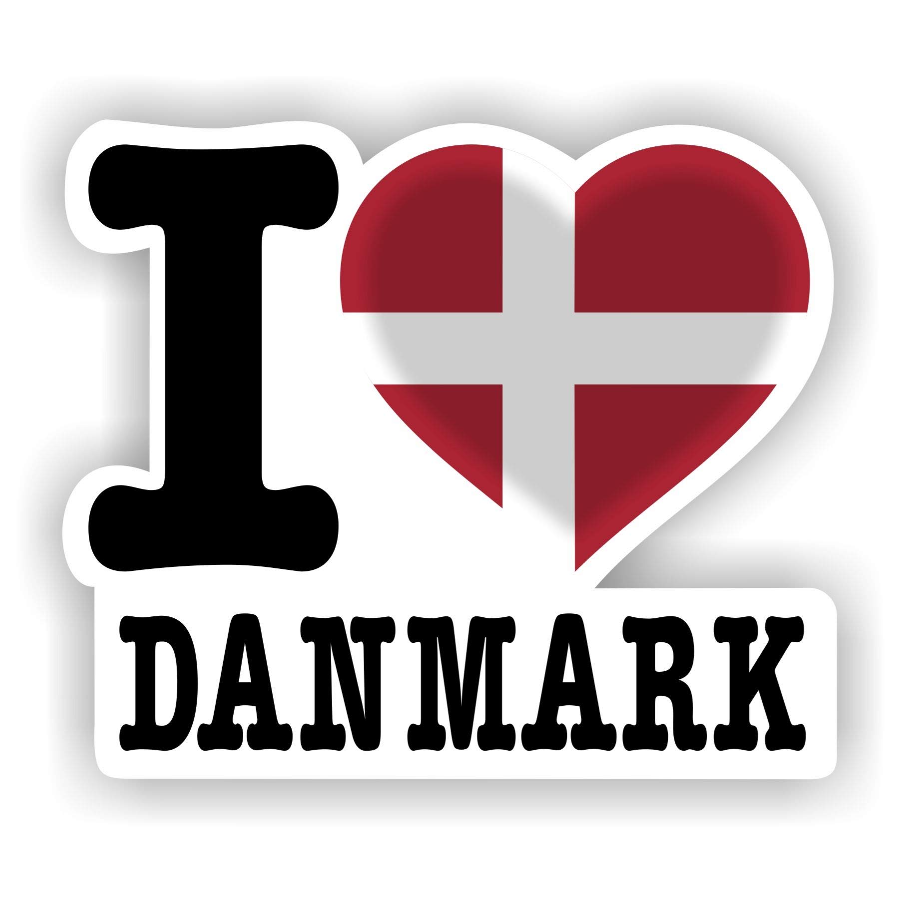 FanShirts4u - Aufkleber - I Love DÄNEMARK/Denmark/Danmark - Verschiedene Größen (Danmark, 10 x 12 cm) von FanShirts4u