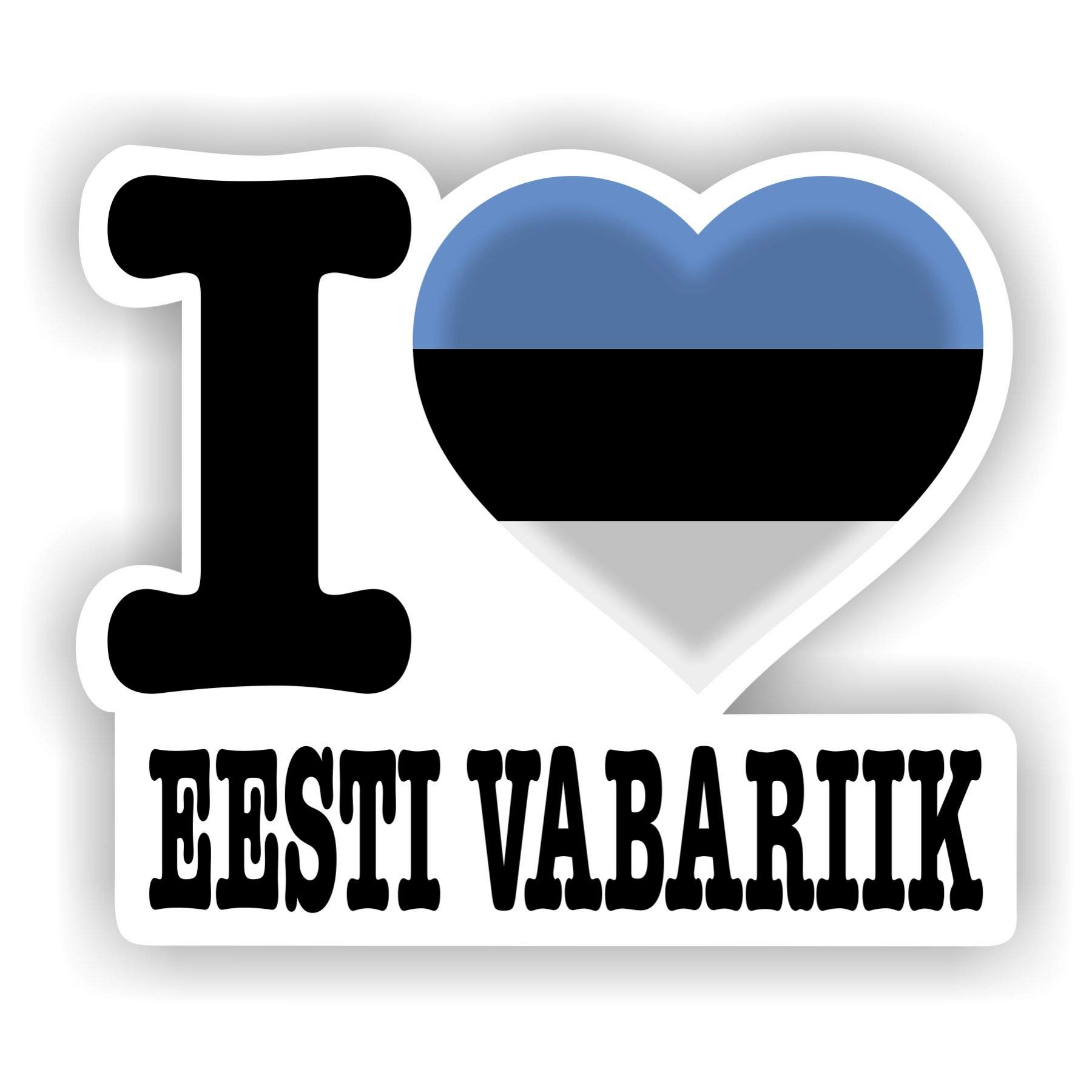 FanShirts4u - Aufkleber - I Love ESTLAND/Estonia/EESTI VABARIIK - Verschiedene Größen (EESTI VABARIIK, 5 x 6 cm) von FanShirts4u