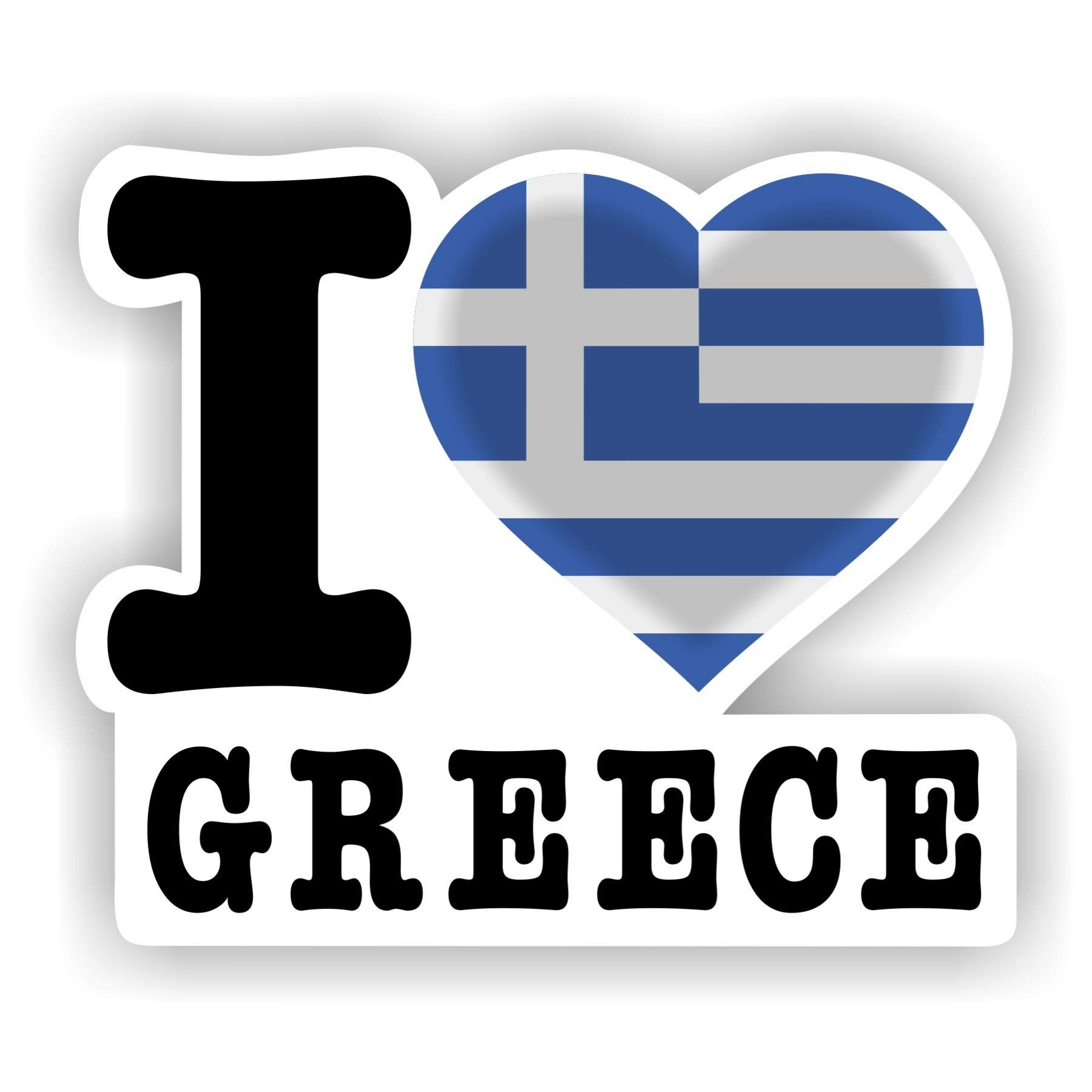 FanShirts4u - Aufkleber - I Love GRIECHENLAND/Greece - Verschiedene Größen (Greece, 5 x 6 cm) von FanShirts4u