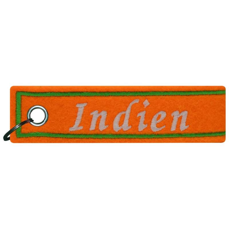 FanShirts4u Schlüsselanhänger - Indien - Filzanhänger - WM - Nation (Indien/orange - Schrift weiß) von FanShirts4u