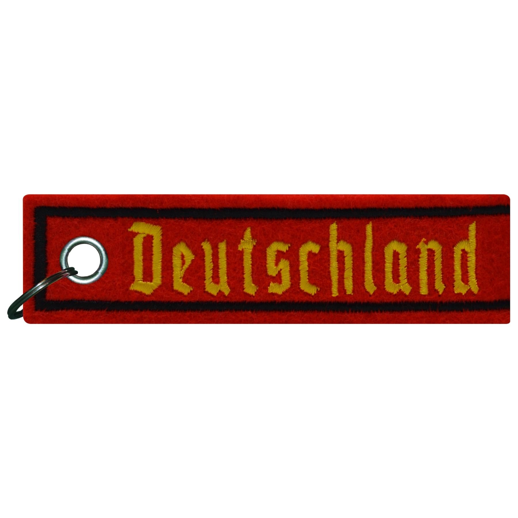 FanShirts4u Schlüsselanhänger aus Filz - Deutschland - altdeutsch - WM EM - Nation (Deutschland-rot mit gelb/schwarz) von FanShirts4u