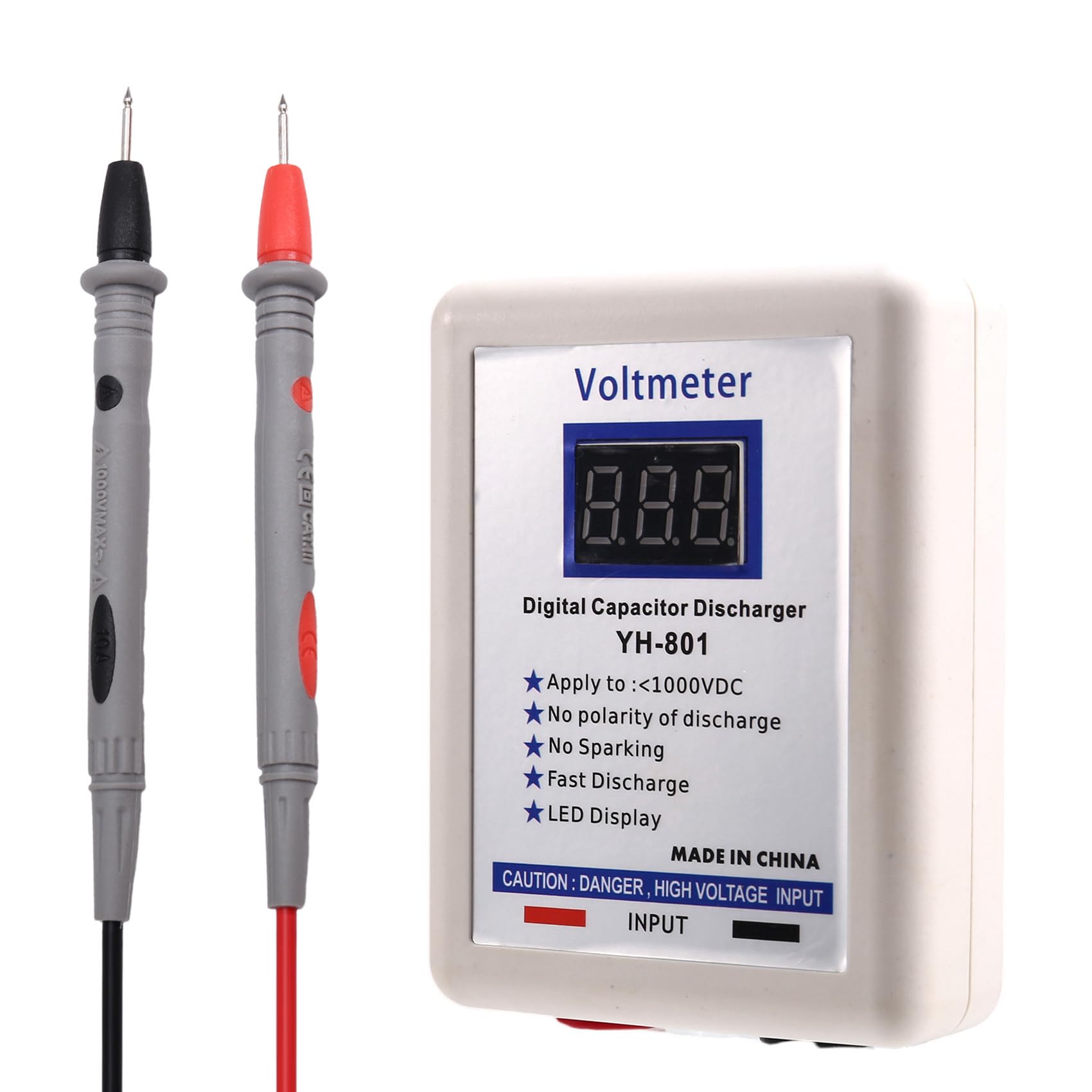 Fangxuee 1000-V-Digitalkondensator, Digitales Voltmeter, Schnellentlader, Entladewerkzeug, Elektronische Reparaturanzeige, Spannungsprüfstift von Fangxuee