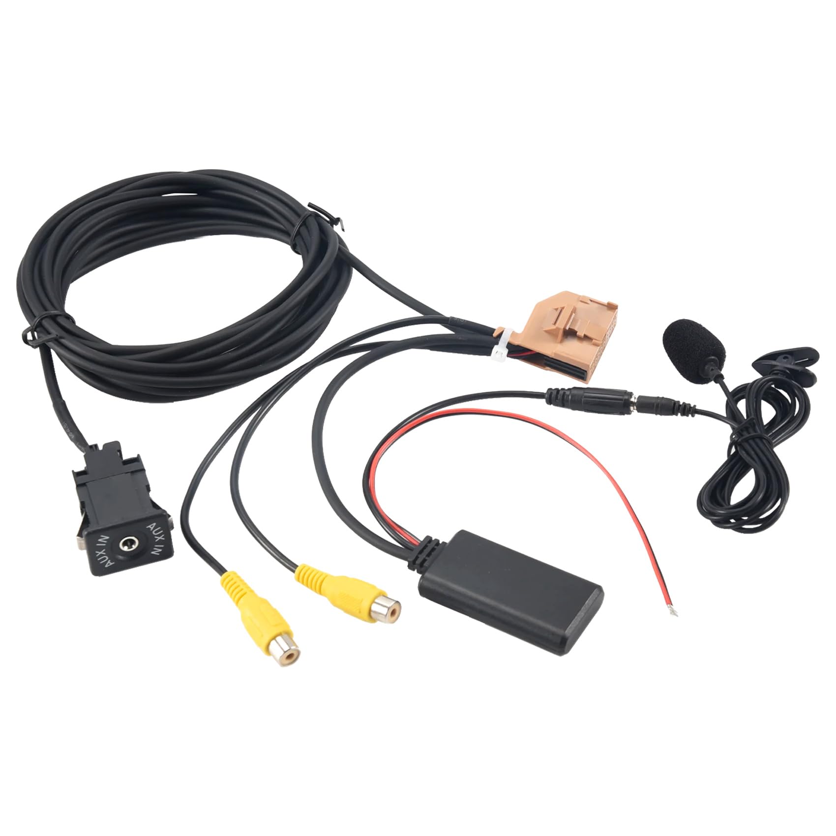 Fangxuee 12V MMI 2G Auto Bluetooth AUX Kabel Adapter Musik Audio Mikrofon für A6 A8 2006-2008 J523 Nur für AV1 AV2- von Fangxuee