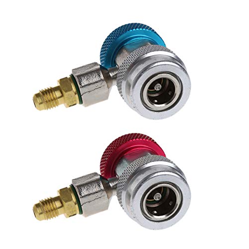 Fangxuee 2 StüCke Auto Auto Freon R134A H/L Schnell Wechsler Adapter Klimaanlage KäLtemittel Einstellbare A/C Manifold Gauge von Fangxuee