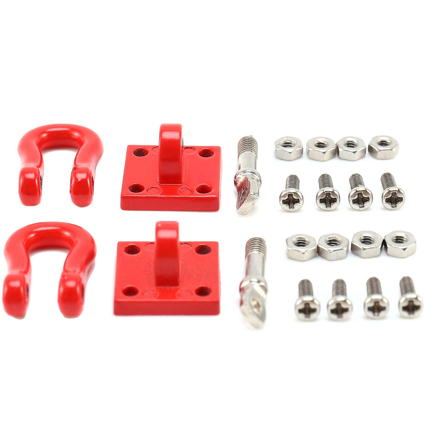 Fangxuee 2 StüCke Metall Vorne Hinten StoßStange Rettung AnhäNger Haken & Halterung Set für Rc Auto Leichte KüHle und Attraktive Langlebige Teile von Fangxuee