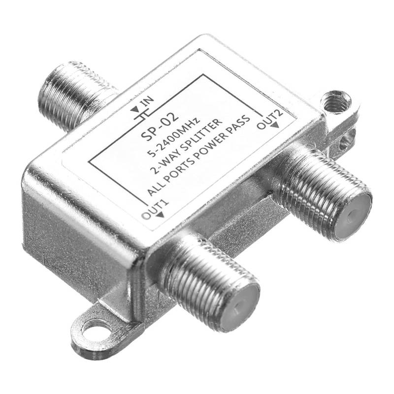 Fangxuee Digitaler 2-Wege-Koaxialkabel-Splitter 5-2400 MHz, RG6-Kompatibel, Funktioniert mit Analogen/Digitalen TV-Verbindungen und Internet von Fangxuee