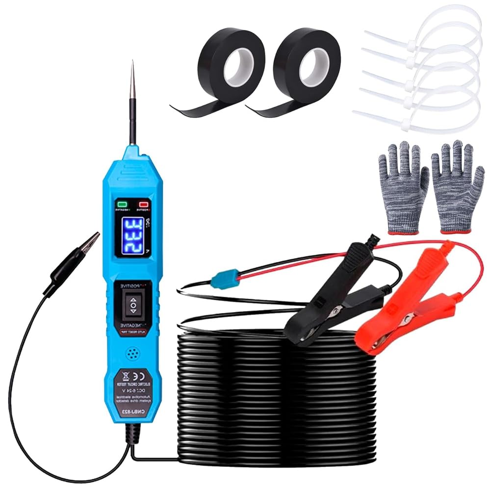 Fangxuee Stromkreisprüfer, 6 V - 24 V Gleichstrom, Prüflampe, Auto-Sicherungsprüfwerkzeug, 12 V Kurzschlussdetektor, 12 V Elektrisches Testkit B von Fangxuee