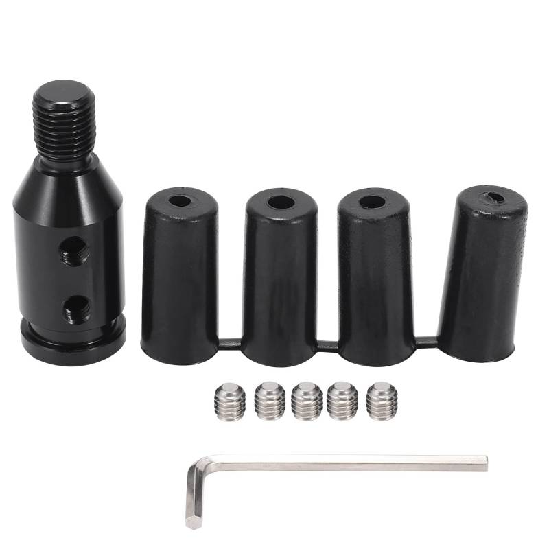 Fangxuee Universell Aluminium Schaltknauf Adapter Für Nicht Verlegte Schalthebel 12X1.25Mm, (Schwarz) von Fangxuee