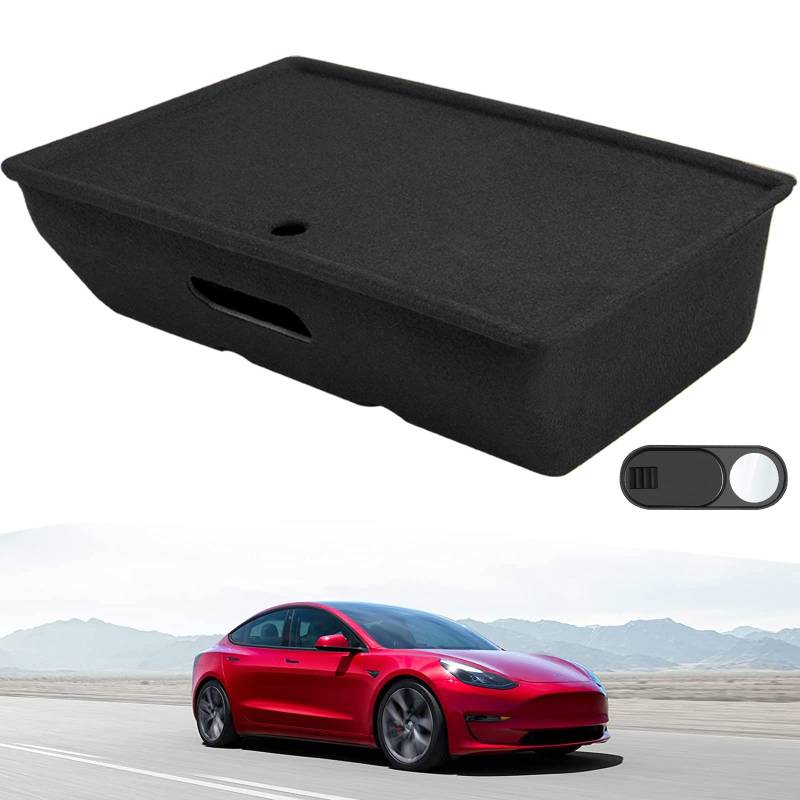 FanpBow Tesla Model Y Sitz-Organizer Box Aufbewahrungsbox unter dem Sitz Organizer unter den vorderen Sitzen verstecktes, Under Seat Organizer für Tesla Model Y Zubehör 2024 2023 2022 2021 (1 Stück) von FanpBow