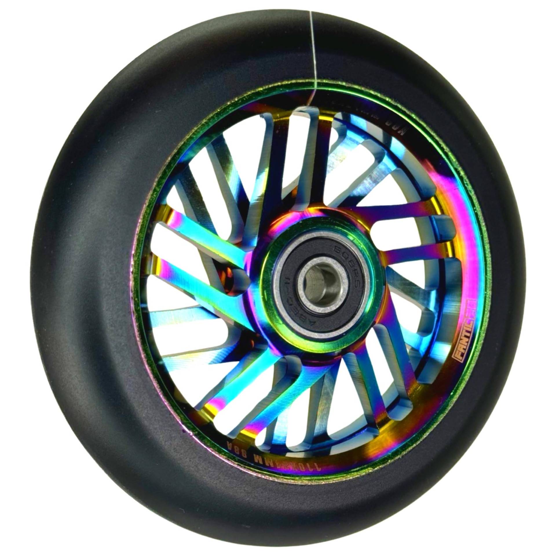 Fantic26 Blade Hollow Stunt Scooter Rolle I Trick I Tret I Kinder I Roller I Wheel I 110mm I ABEC-11 I Schnell I Leise I Freestyle Rainbow Neochrome von Fantic26