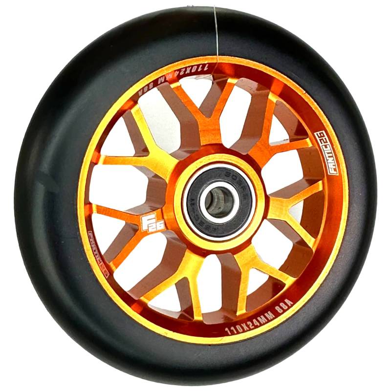 Fantic26 Spy7 Stunt Scooter Rolle I Trick I Tret I Kinder I Roller I Wheel I 110mm I ABEC 11 I Schnell I Leise I Freestyle (Orange/Pu Schwarz) von Fantic26