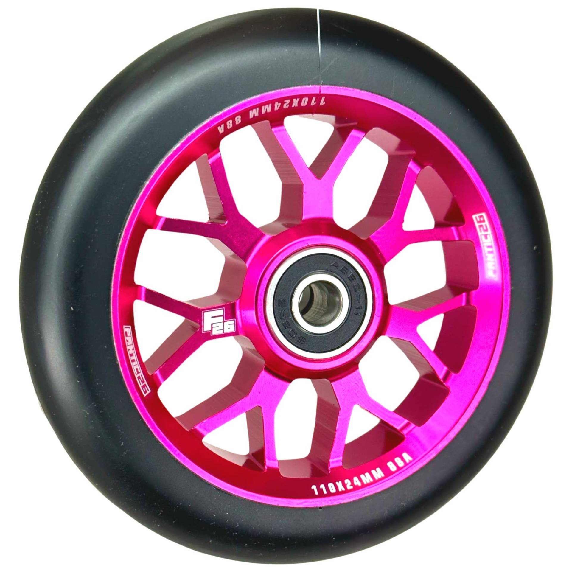 Fantic26 Spy7 Stunt Scooter Rolle I Trick I Tret I Kinder I Roller I Wheel I 110mm I ABEC-11 I Schnell I Leise I Freestyle (Pink//Pu Schwarz) von Fantic26