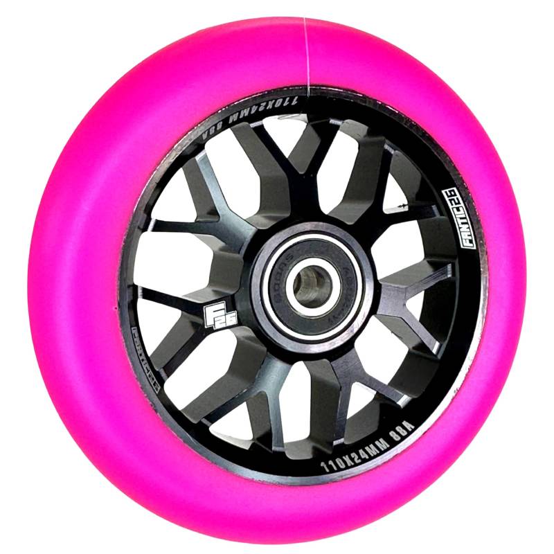 Fantic26 Spy7 Stunt Scooter Rolle I Trick I Tret I Kinder I Roller I Wheel I 110mm I ABEC 11 I Schnell I Leise I Freestyle (Schwarz/Pu Pink) von Fantic26