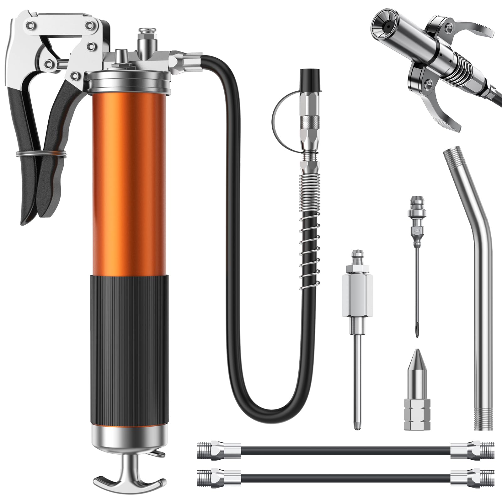 12tlg Fettpresse Set,8000 PSI Hochleistungs Fettpresse mit Pistolengriff und Schnellverschlusskupplung,14oz Ladung,verstärkter Verbinder von Fantictas