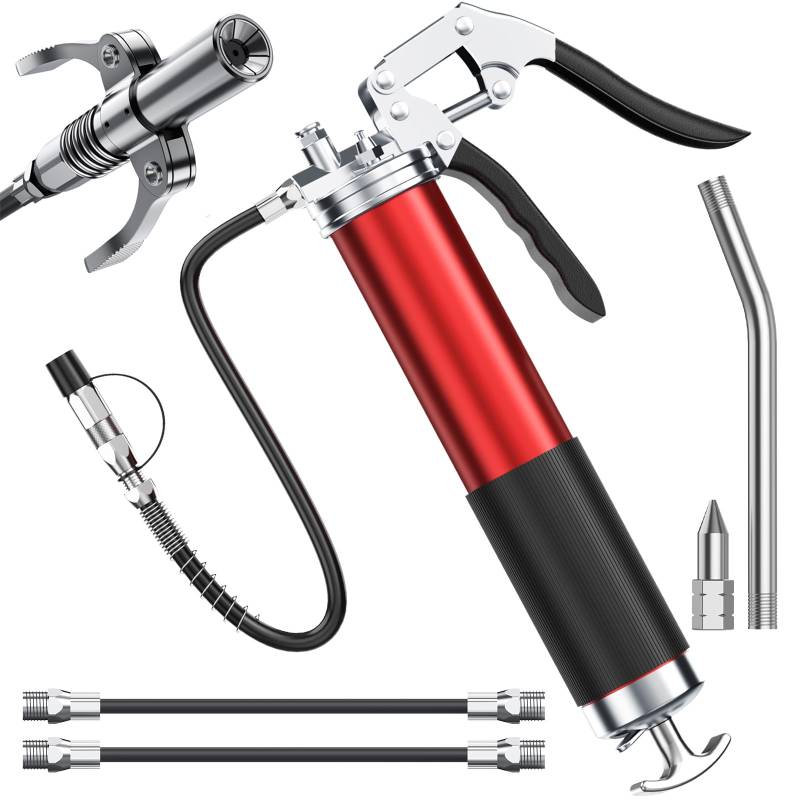 8tlg Fettpresse Set,8000 PSI Hochleistungs Fettpresse mit Pistolengriff und Schnellverschlusskupplung,14oz Ladung,verstärkter Verbinder von Fantictas