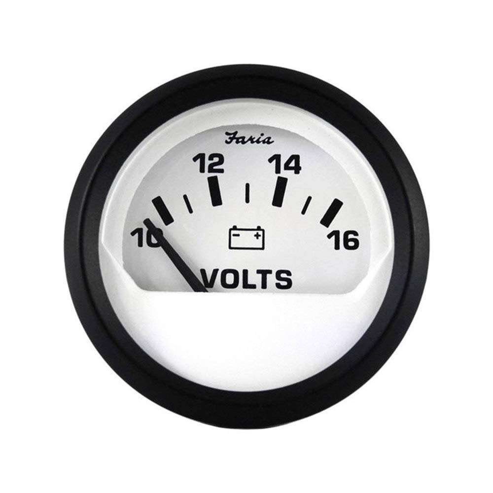 Faria BEEDE 12911 Euro-Voltmeter (10-16 VDC) - 2, weiß, beige von Faria Beede INSTRUMENTS