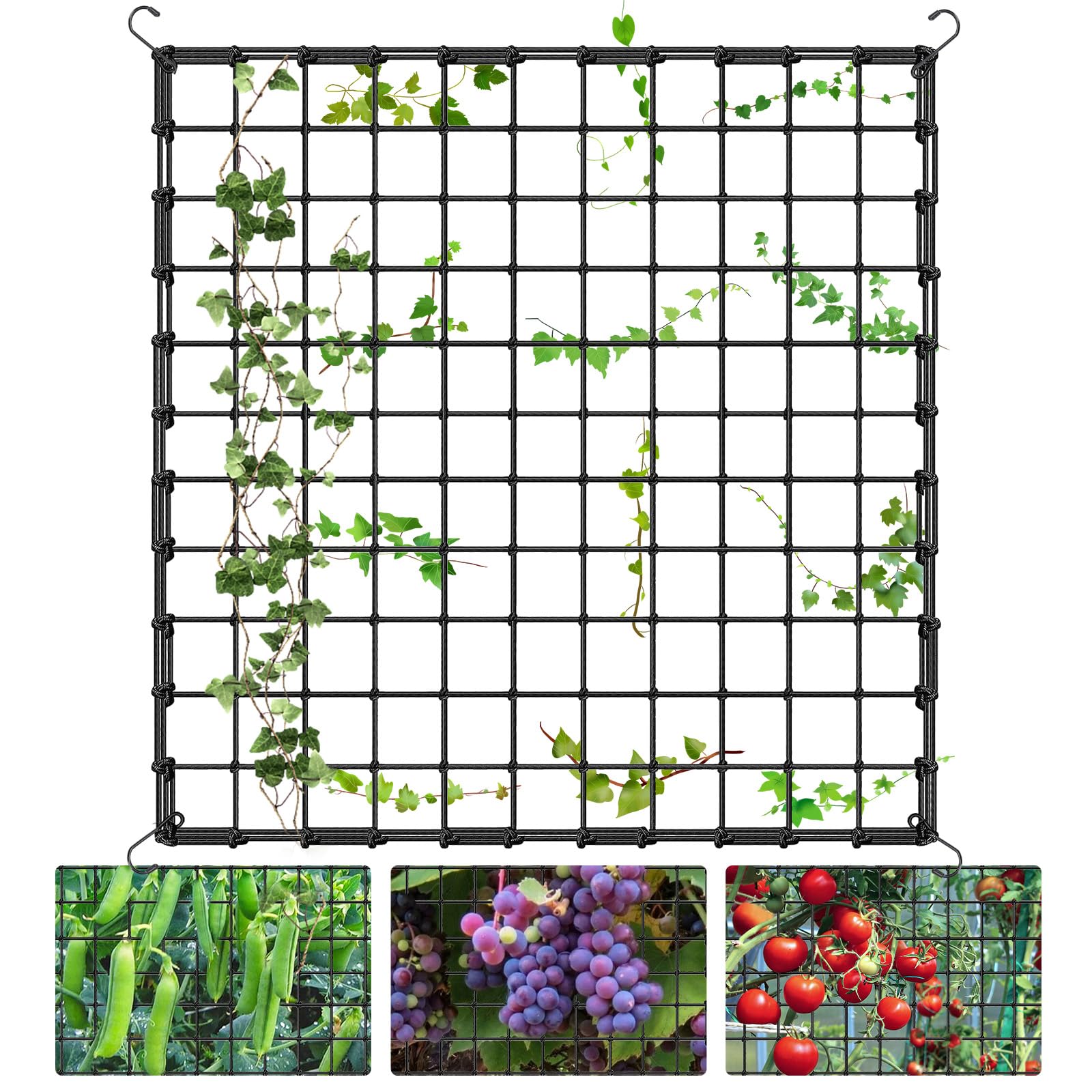 Farnirvana Scrog Netz, Wachsen Zelt Netz 120 x 120cm, Grow Netz mit 4 Haken, Elastisches Mesh Zelt Ranknetz, für Pflanzen, Gemüse, Früchte, Blumen, Passend für Garten, Hof, Gartenarbeit von Farnirvana