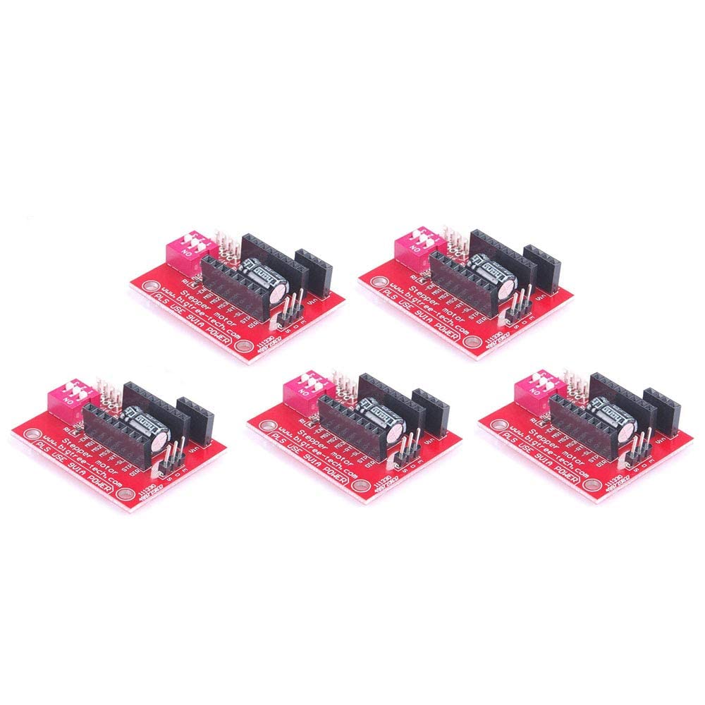 Fasizi 5x 3D-Drucker-Schrittmotor-Treiber-Erweiterungsschild für A4988/DRV8825, Rot, Controller, 5V, ohne Display, IN0415 von Fasizi