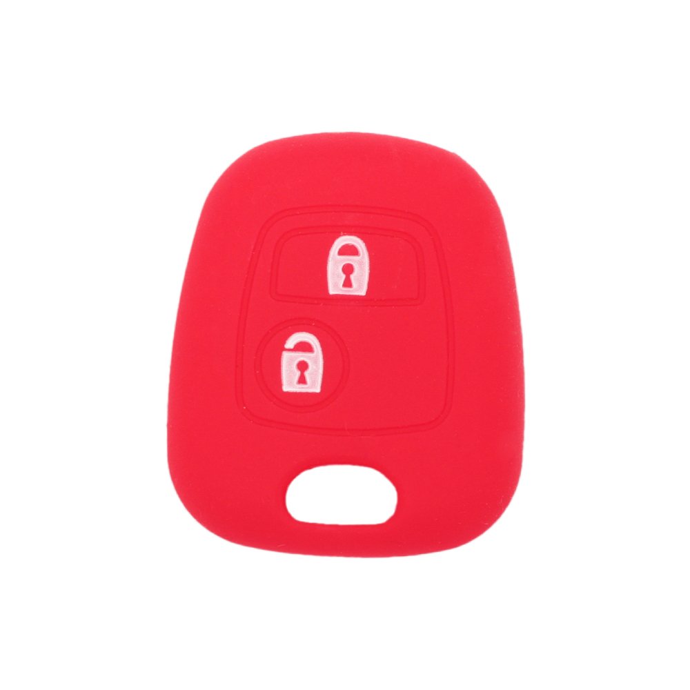 BROVACS Schlüssel Hülle Kompatibel mit Peugeot Citroen 2 Tasten Fernbedienung - Silikon Schutzhülle Schlüsselhülle Cover in Rot (CV9304RD) von Fassport