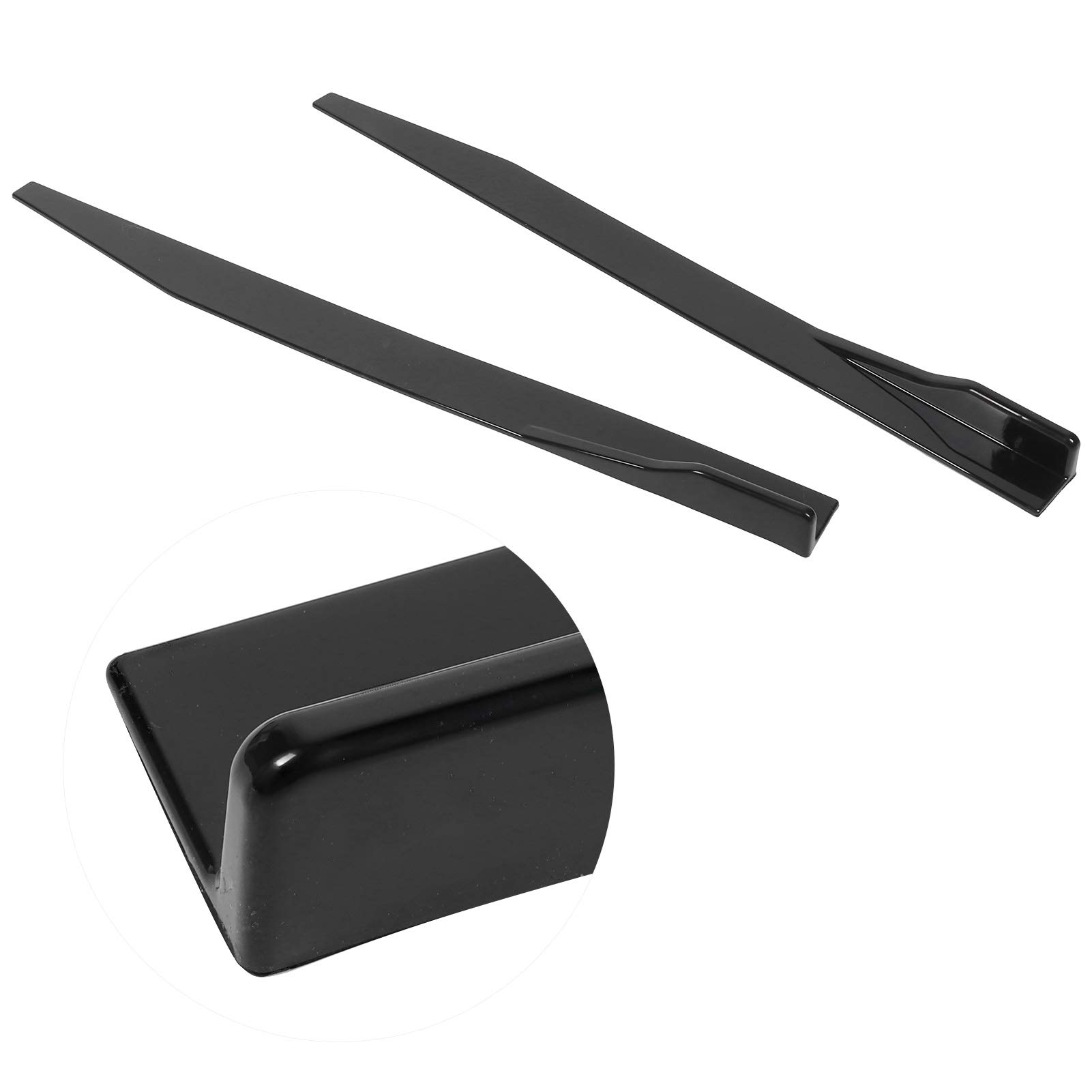 Auto-Seitenschweller, 2 Stück Seitenschweller Splitter Lip Winglet Diffusor Universal 120 Cm 47,2 Zoll Glänzend Schwarz von rusepin