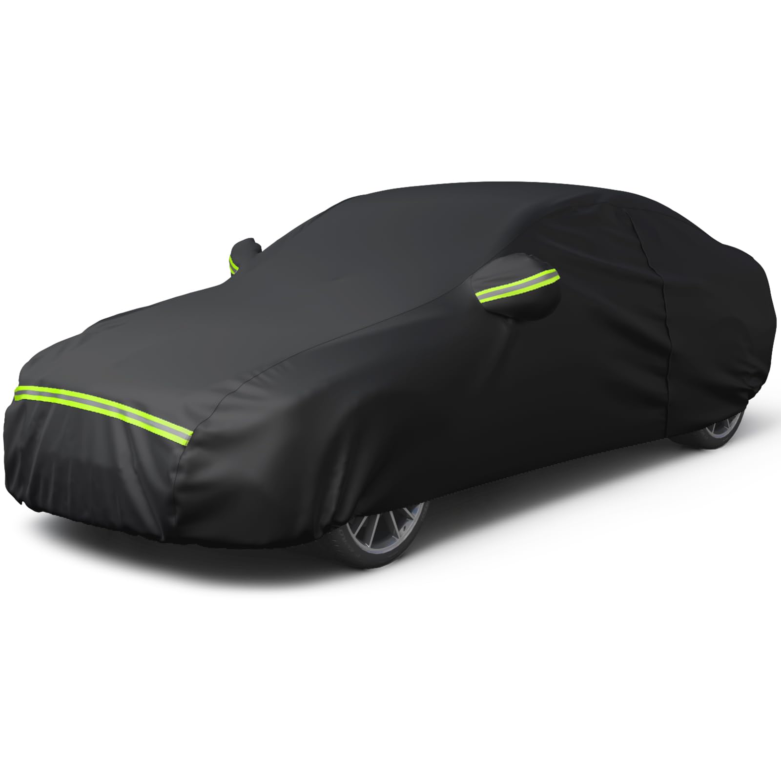 Favoto Autoabdeckung Winter Vollgarage Auto Abdeckplane Staubdicht Wasserdicht Autohülle Autoplane Car Cover für 450-495 cm Limousine Schwarz 490cm x 190cm x 150cm 2.95kg von Favoto