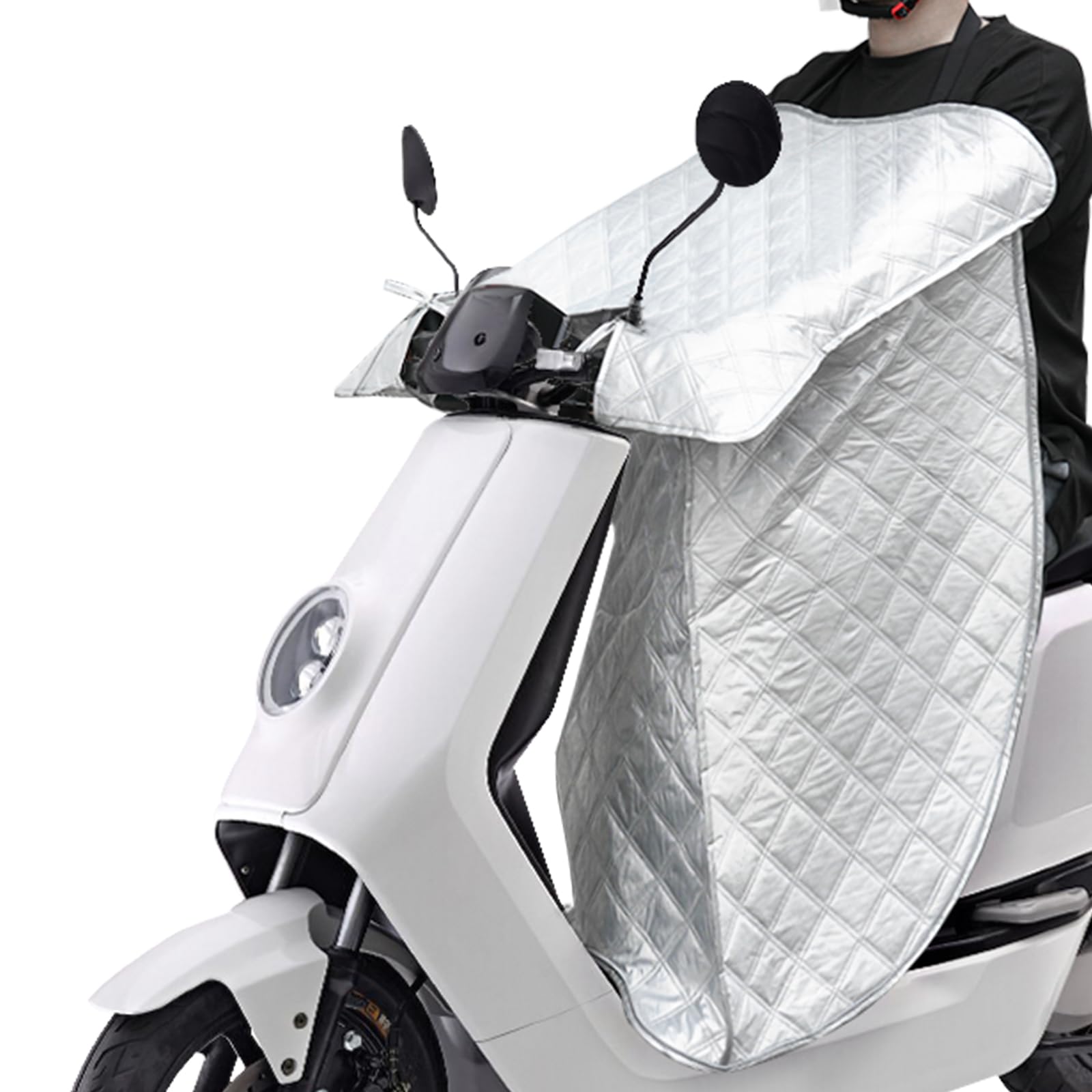 Favoto Beinschutz Motorroller Sommer Sonnenschutz - Roller Decke Regenschutz mit Reflektionsstreifen Universal Polyester Beindecke für Zweirad-Pedalbetriebene Fahrzeuge Silber von Favoto