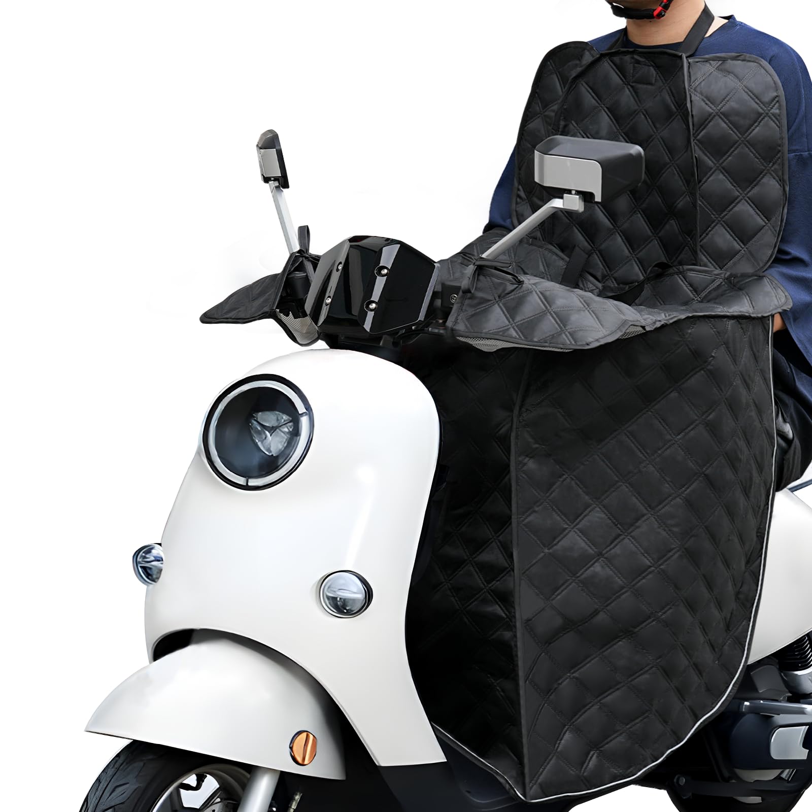 Favoto Beinschutz Motorroller Sonnenschutz Sommer - Roller Decke Regenschutz mit Reflektionsstreifen Universal Polyester Beindecke für Zweirad-Pedalbetriebene Fahrzeuge Schwarz von Favoto