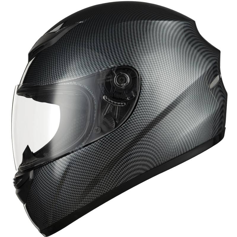 Favoto Motorradhelm Integralhelme für Erwachsene Vollvisierhelm Mopedhelm für Herren Damen Atmungsaktiv ECE Zertifiziert L (59-60cm) Kohlefaser von Favoto