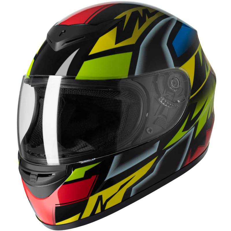 Favoto Motorradhelm Integralhelme für Erwachsene Vollvisierhelm Mopedhelm für Herren Damen Atmungsaktiv ECE Zertifiziert XL (61cm) Bunt von Favoto