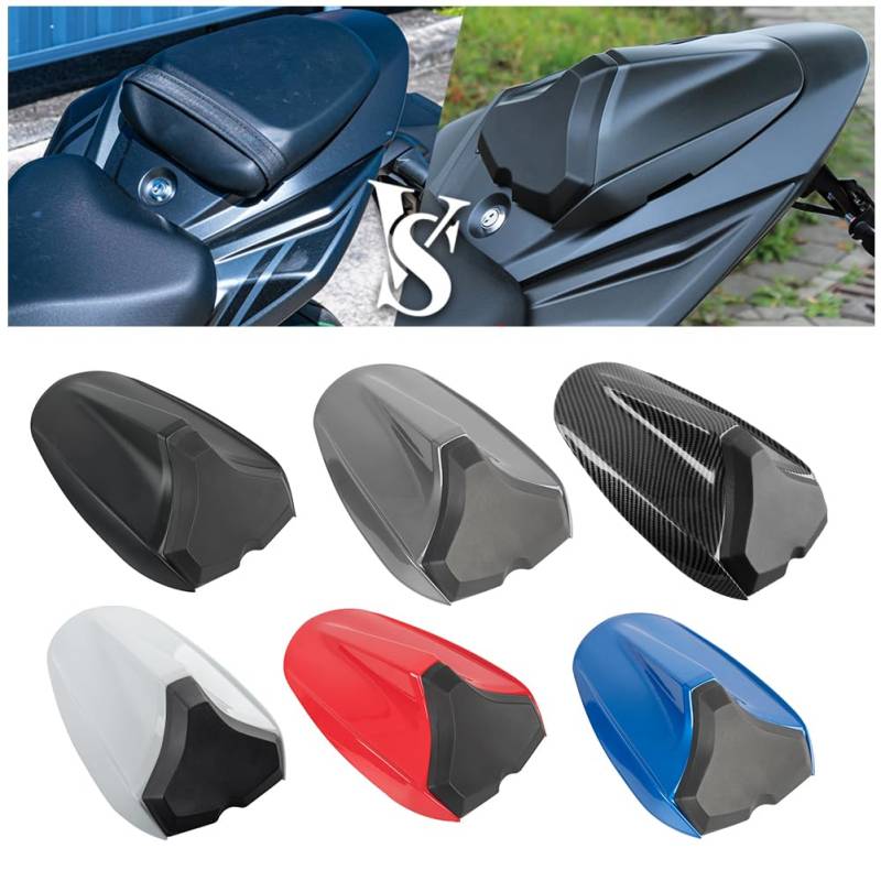 Fayedenicy Motorrad Hinten Sozius Solo Sitz Gugel Höcker Abdeckung Harte ABS Verkleidung Heckteil für Su.zuki GSX-S GSXS 750 GSXS750 GSX-S750 2017 2018 2019 2020 2021 2022 2023 Zubehör (Blau) von Fayedenicy